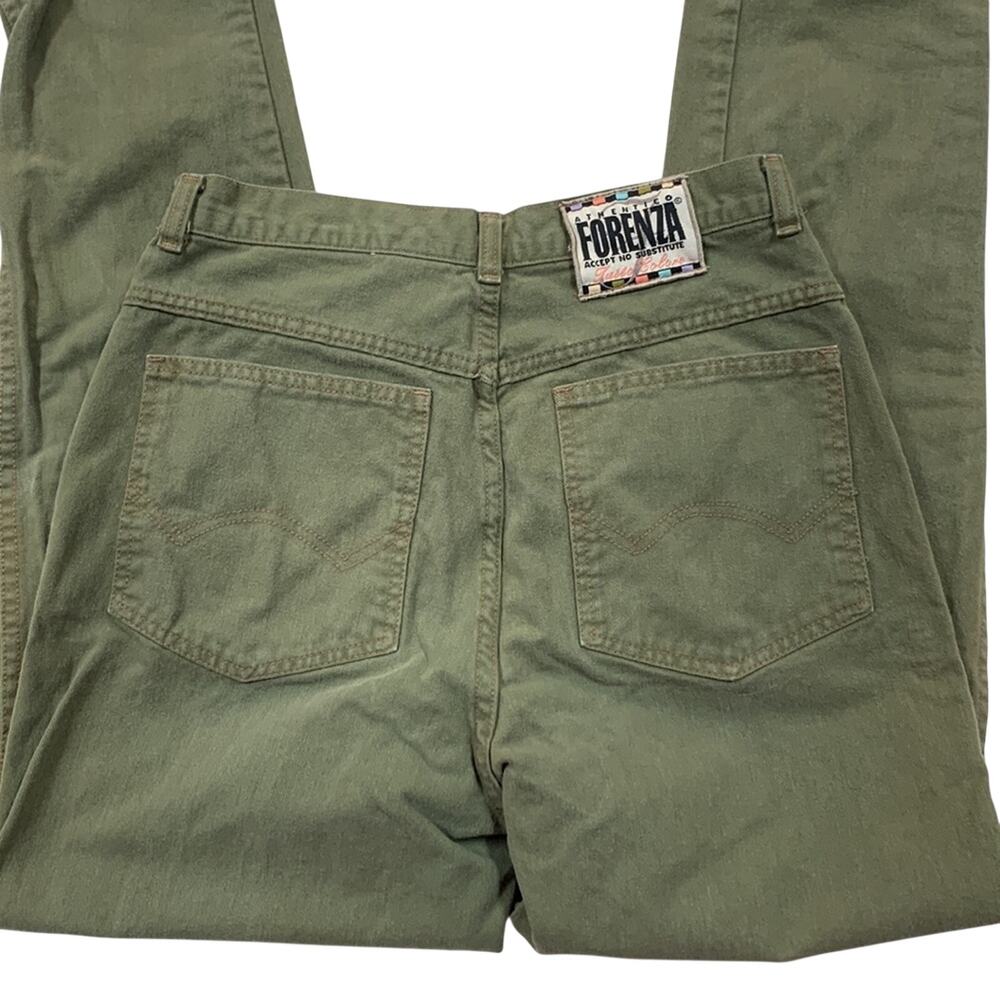 VTG 90’s Forenza High Waisted Army Green Jeans 28 Waist Wide Hips 28 Waist USA
